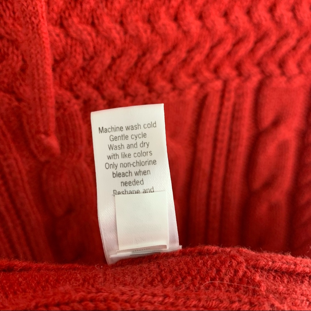 Athleta Red Cold Spell Merino Wool Cable Knit Hooded Sweater Dress XS - Picture 10 of 12